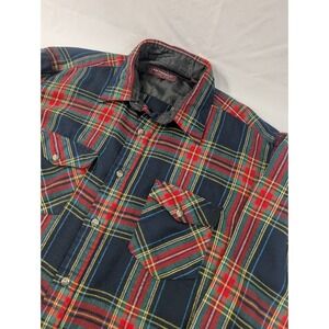 Vtg Anthony's Flannel Acrylic Shirt Men's XL  Utility‎ Gorpcore Red Plaid